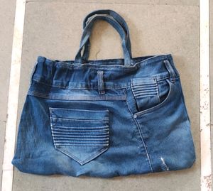 Denim Jeans Upcycled Tote Bag
