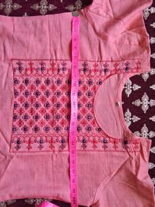 Pink Embroidered Kurta