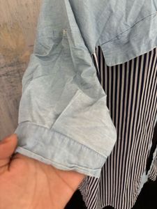 Striped Colorblock Short Sleeve Shirt