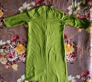 Lime Green Printed Kurta