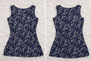 Mid-Thigh Floral Kurti with Back Zip