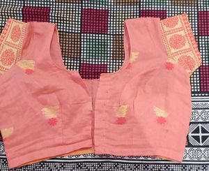 Peach Banarasi Saree