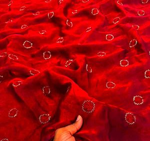 Elegant Satine Silk Saree with sequence work