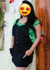 Branded Black Cute Dungaree Skirt
