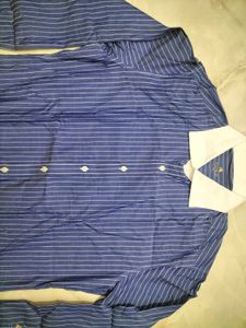 Men's Blue Striped Dress Shirt