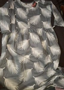Stylish Grey Leaf Print Kurta