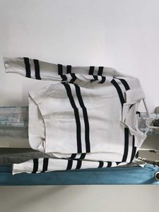 Striped Polo Neck Sweater