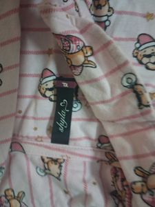 Pink Floral Button-Down Nightgown Dress