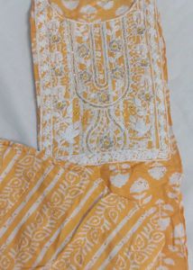 Yellow Chikankari Kurta Set