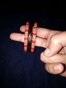 Cute Pink And Gold Bangles 2.4