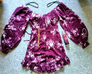 🌼🍃AESTHETIC FLORAL RUFFLE MINI FOR WOMEN