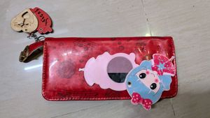 Cute Red Wallet with Charm