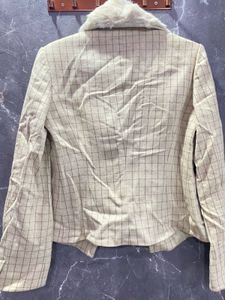 Fur Collar Checkered Jacket