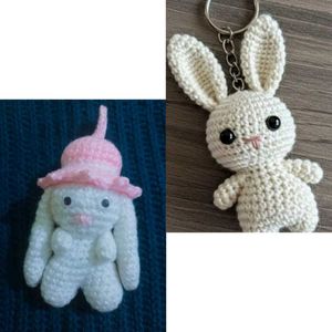 Cutie Handmade Crochet Bunny Charm