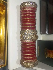 Bridal Chura Set, red and gold chuda wit