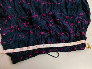 Navy Blue Embroidered Ethnic Skirt