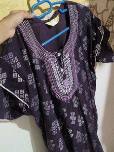 Vibrant Purple Printed nighty
