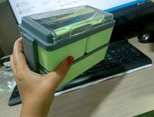 Stackable Bento Lunch Box with Cutlery