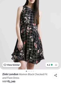 Zink London Women Black Checked Dress