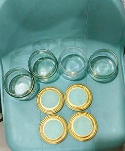 Set of 4 Small Glass Jars with Lids