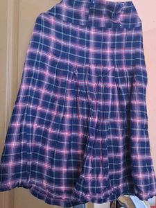 Plaid Pleated Midi Skirt