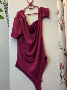 Unique Magenta One-Shoulder Top