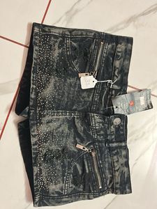 Stylish Embellished Denim Shorts