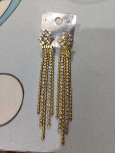Dazzling Gold Tassel Earrings