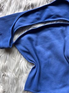 Blue Ribbed Bodysuit