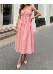 Chic Pink Midi Dress