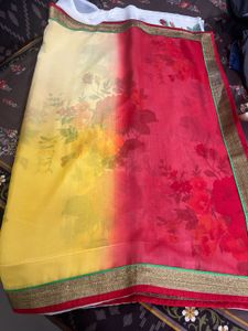 Vibrant Floral Print Saree