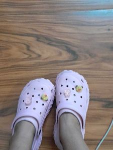 Cute Pink Clogs with Charms