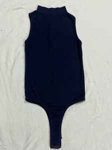Sleeveless Mock Neck Ribbed Bodysuit