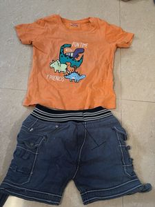 Cute Dinosaur T-Shirt & Shorts Set