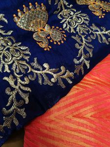 Vibrant Orange Geometric Print Saree