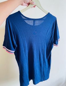 Navy Striped Cuff T-Shirt