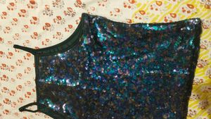 Sparkling Sequin Halter Top
