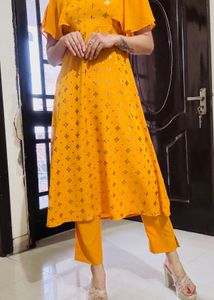 Yellow Print Maxi Dress