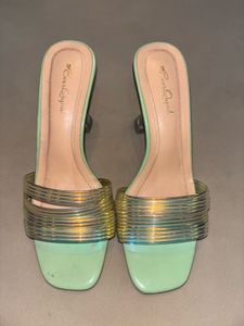 Chic Mint Square Toe Heels
