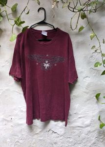 Maroon Graphic Print T-Shirt