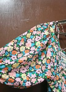 Floral Print Tiered Midi Dress