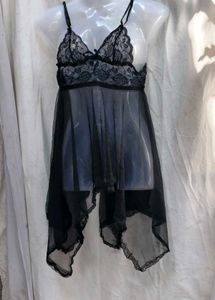 I. Sheer Black Lace Babydoll Lingerie