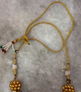Traditional Gold-Toned Necklace &amp; Earrings Set