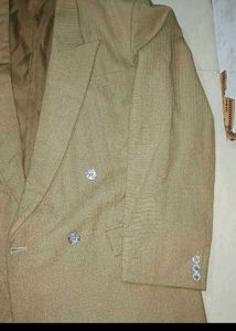 Men's Beige Double-Breasted Blazer