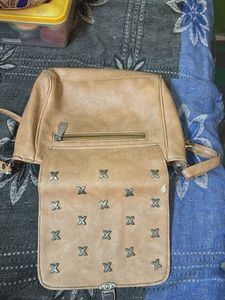 Stylish Tan Crossbody Bag with Studs