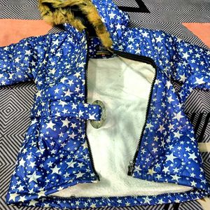 Cute Blue Star Puffer Jacket