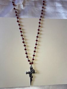 HANDMADE Gothic Rose Cross Necklace