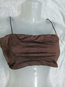 Brown Sheer💙 Cropped Tank Top