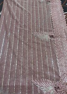 Sparkling Lavender Saree with Embellishments