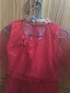 Stunning Red Embellished Frock